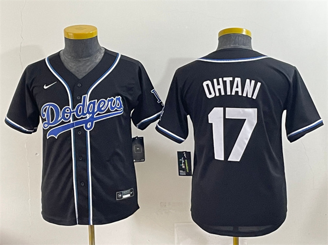 Youth Los Angeles Dodgers #17 Shohei Ohtani Black Stitched Baseball Jersey